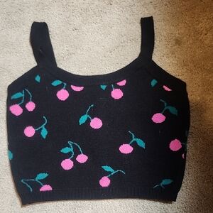 BlackMilk Cherry Print Knit Top